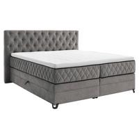 Boxspringbett Carmen A Grau 160x200 Cm - Türkis/Grau, KONVENTIONELL, Holz/Holzwerkstoff (160/200cm) - James Wood