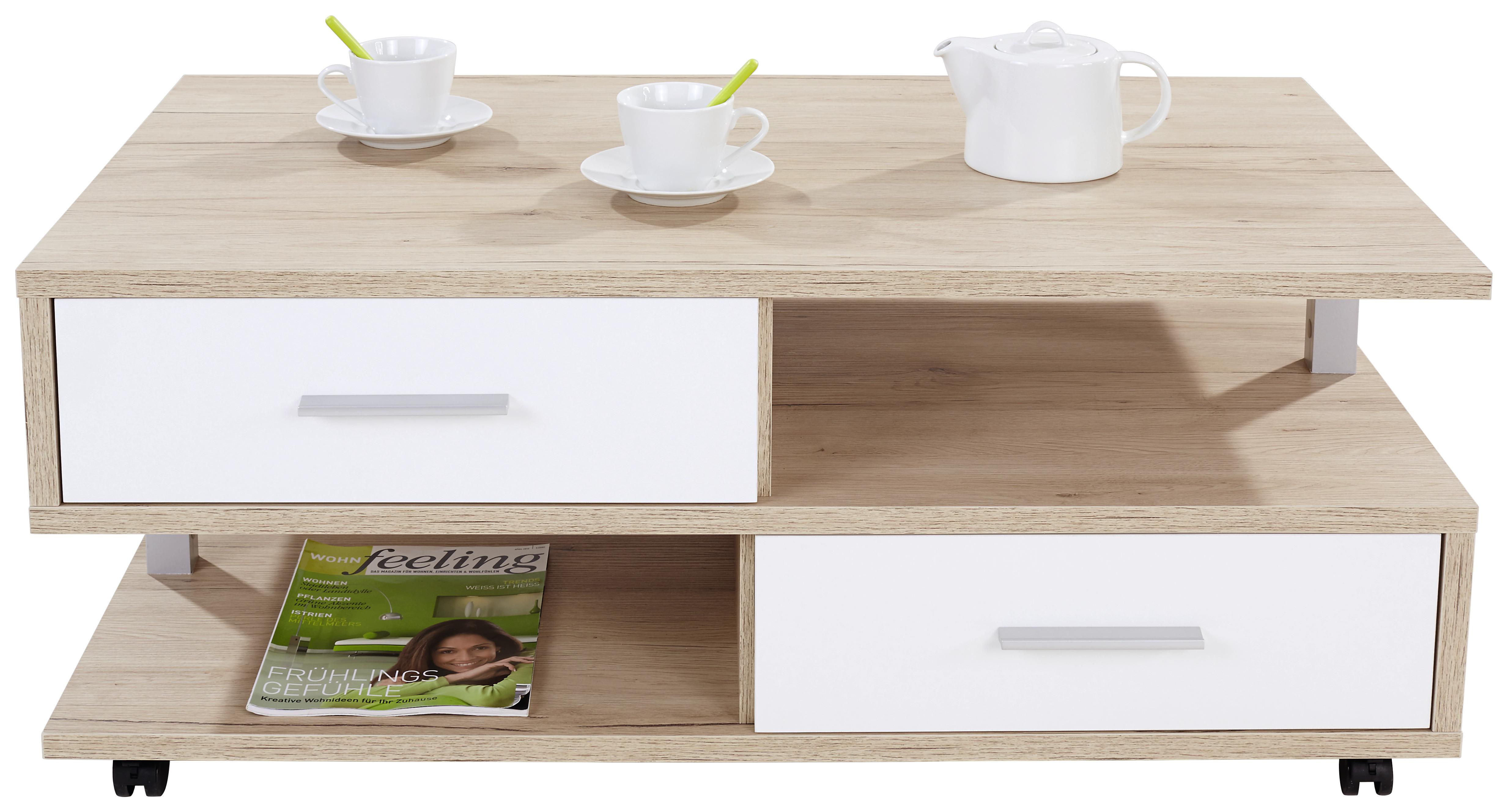 Dohányzóasztal Quattro - tölgyfa, Konventionell, faalapú anyag (105/45/60cm)