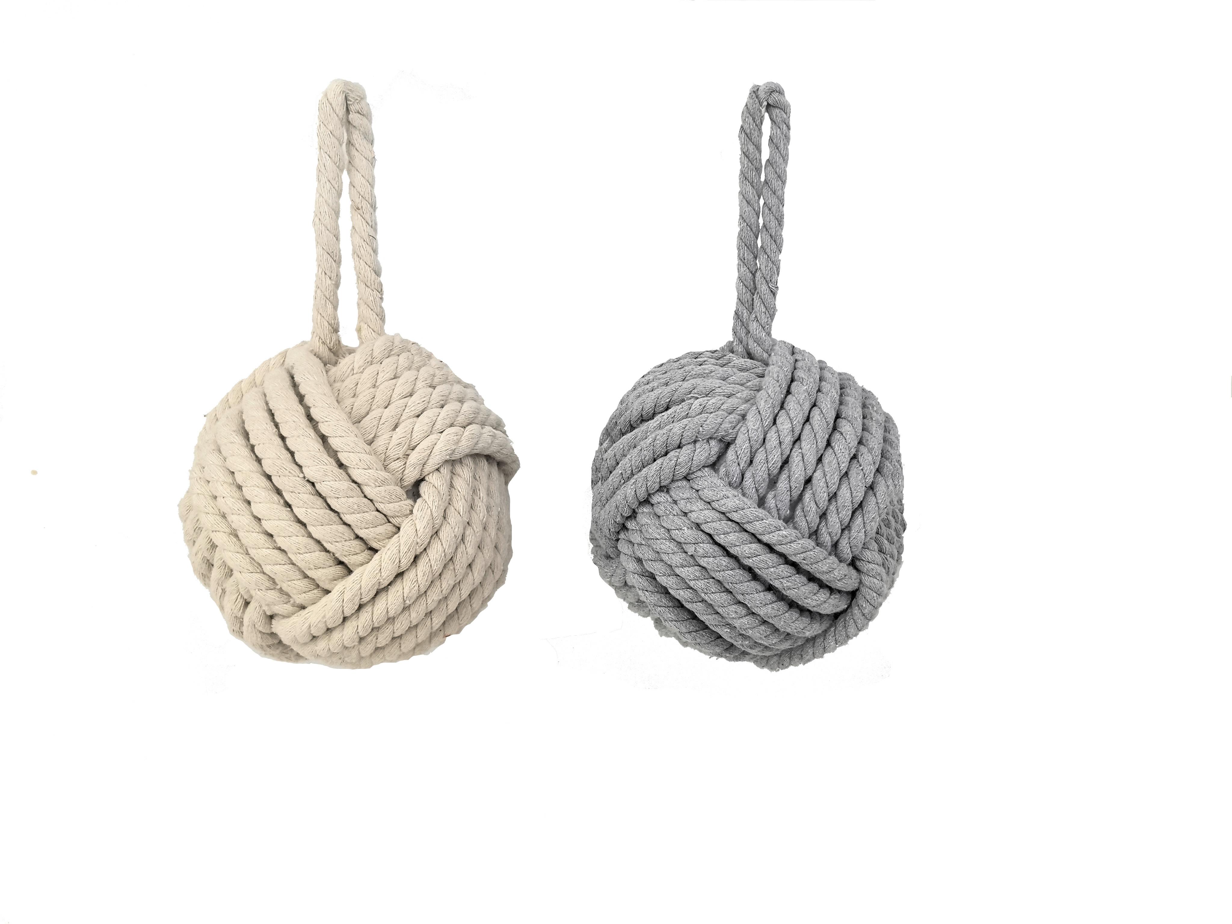 Türstopper Erwin - Weiß/Grau, KONVENTIONELL, Kunststoff/Textil (14cm) - Luca Bessoni