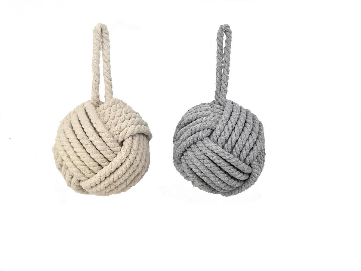 Türstopper Erwin - Weiß/Grau, KONVENTIONELL, Kunststoff/Textil (14cm) - Luca Bessoni