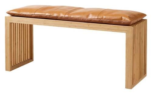 Bankauflage Lederkissen Braun B: 104 cm - Braun, Design, Leder (104/3/35cm) - MID.YOU