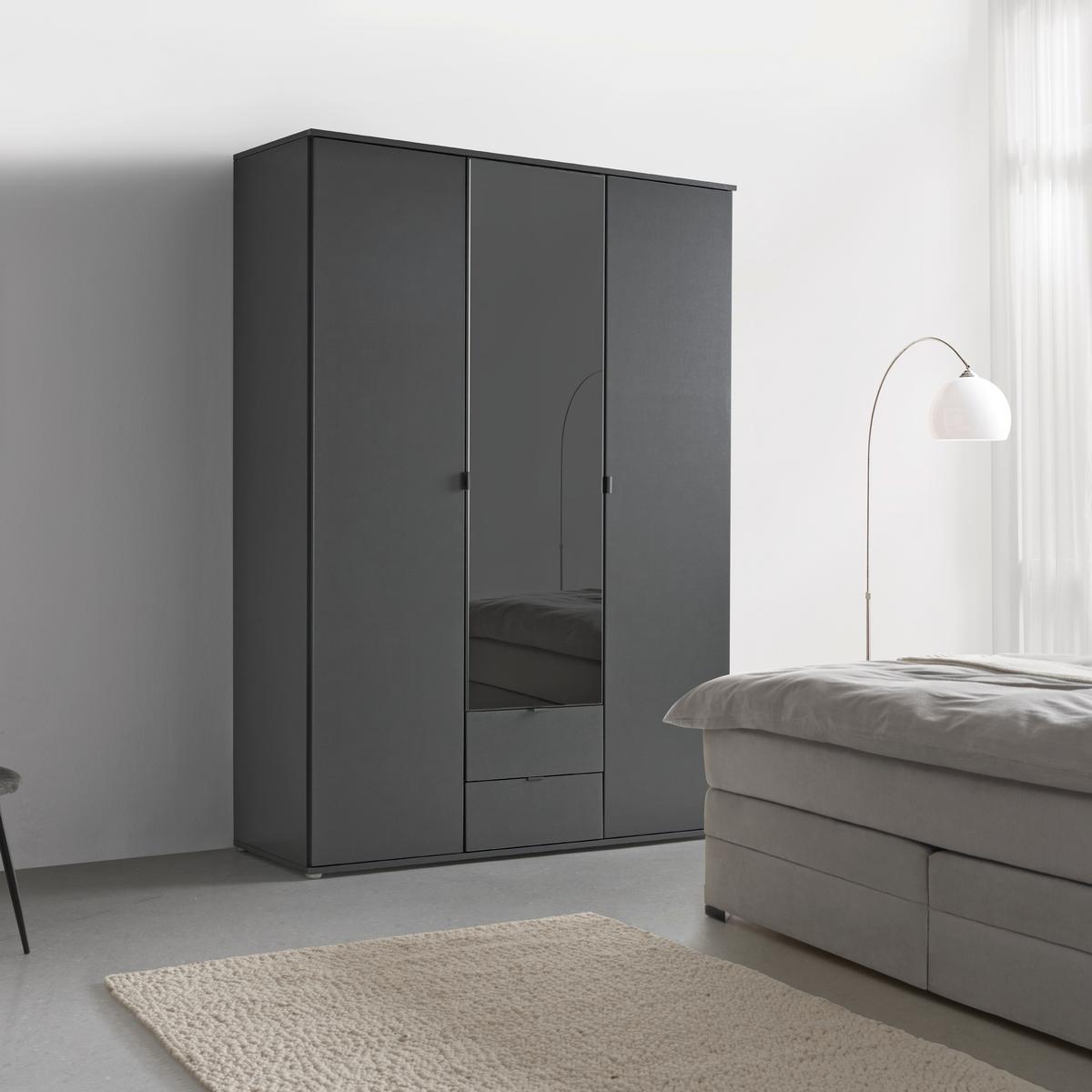 SKRIŇA S OTOČNÝMI DVERAMI AVILA - sivá, Konventionell, kov/kompozitné drevo (136/194/53cm)
