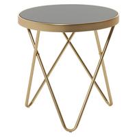 Odkládací stolek DANA zlatý - černá/barvy zlata, Design, kov/sklo (42/46cm) - MID.YOU