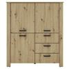 Highboard Faro Eiche Artisan B: 120 Cm - Schwarz/Eiche Artisan, Design, Holzwerkstoff (120/137/40cm) - MID.YOU
