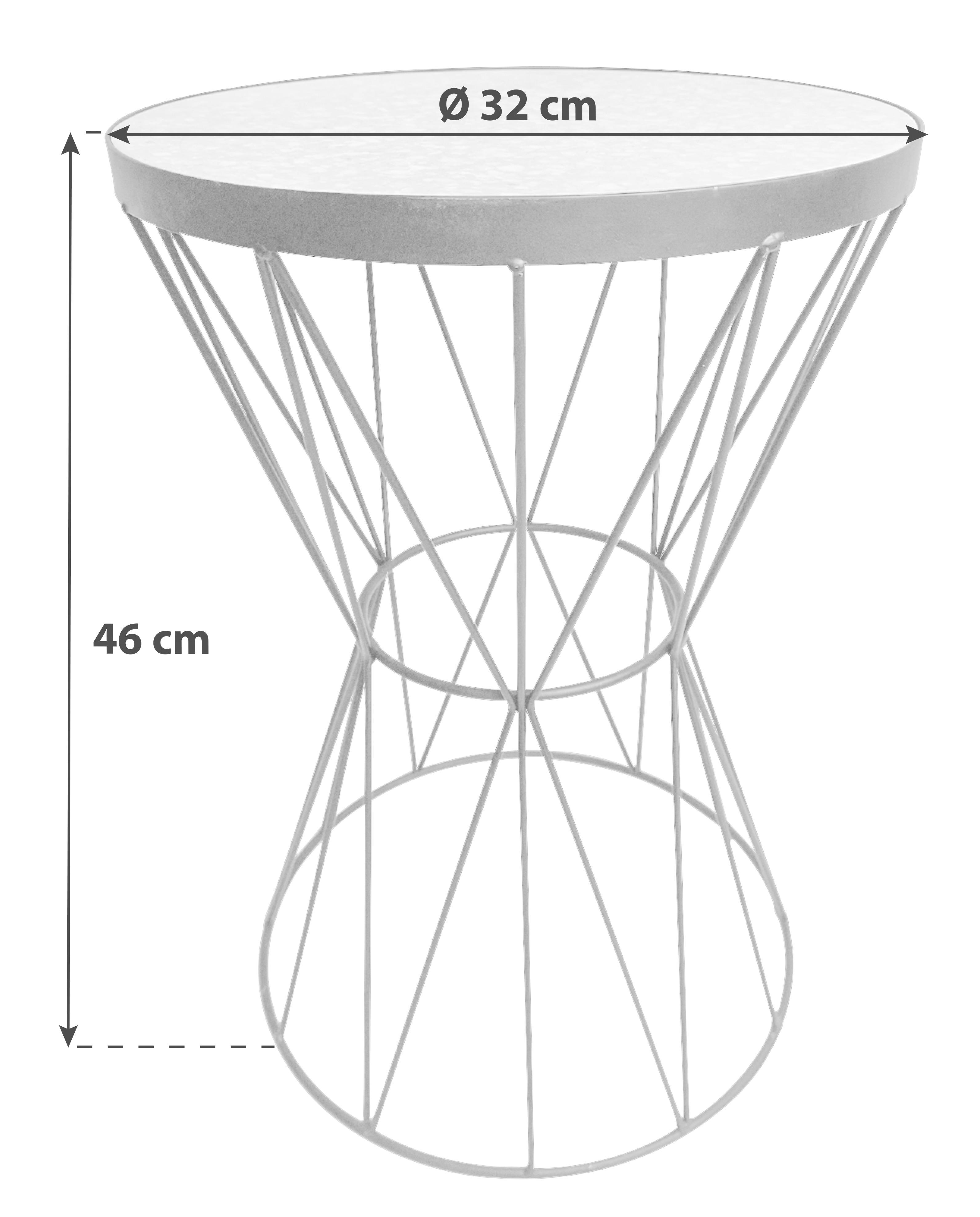 Odkladací Stolík Ston 1 - čierna/sivá, Moderný, kov/kameň (32/46/32cm)