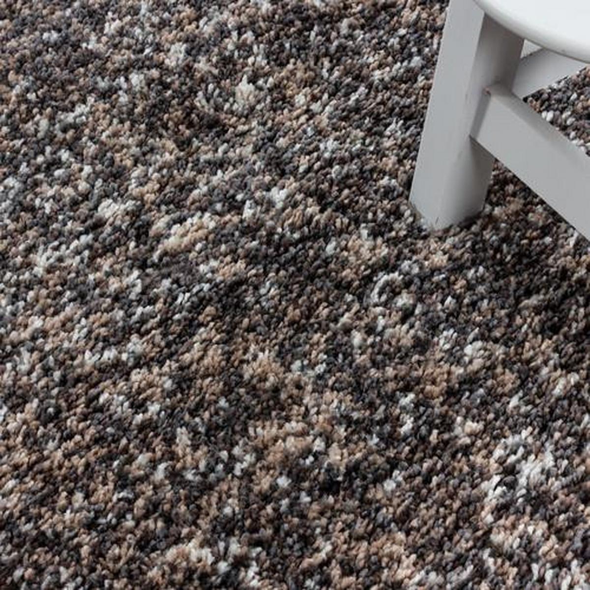 Hochflor Teppich Taupe Enjoy 60x110 cm - Taupe, KONVENTIONELL, Textil (60/110cm)