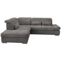 Ecksofa Mit Schlaffunktion Dalida Braun/grau Chenille - Chromfarben/Braun, Design, Textil (254/280cm) - Livetastic