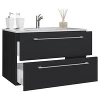 Waschbecken mit Unterschrank Badinos B: 61 cm Schwarz - Schwarz/Weiß, MODERN, Keramik/Holzwerkstoff (61cm) - MID.YOU