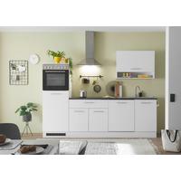 Küchenblock Eddy 260 Weiß B: 260 Cm - Weiß/Grau, KONVENTIONELL, Holzwerkstoff (260cm) - MID.YOU