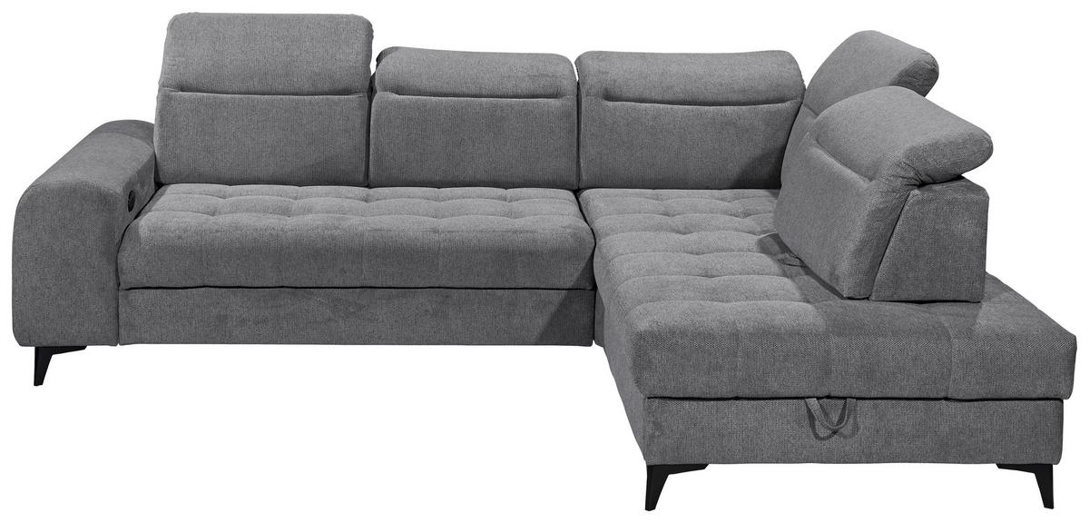 Ecksofa Rockdale Anthrazit S:282x200cm - Anthrazit/Schwarz, KONVENTIONELL, Textil (282/200cm) - MID.YOU