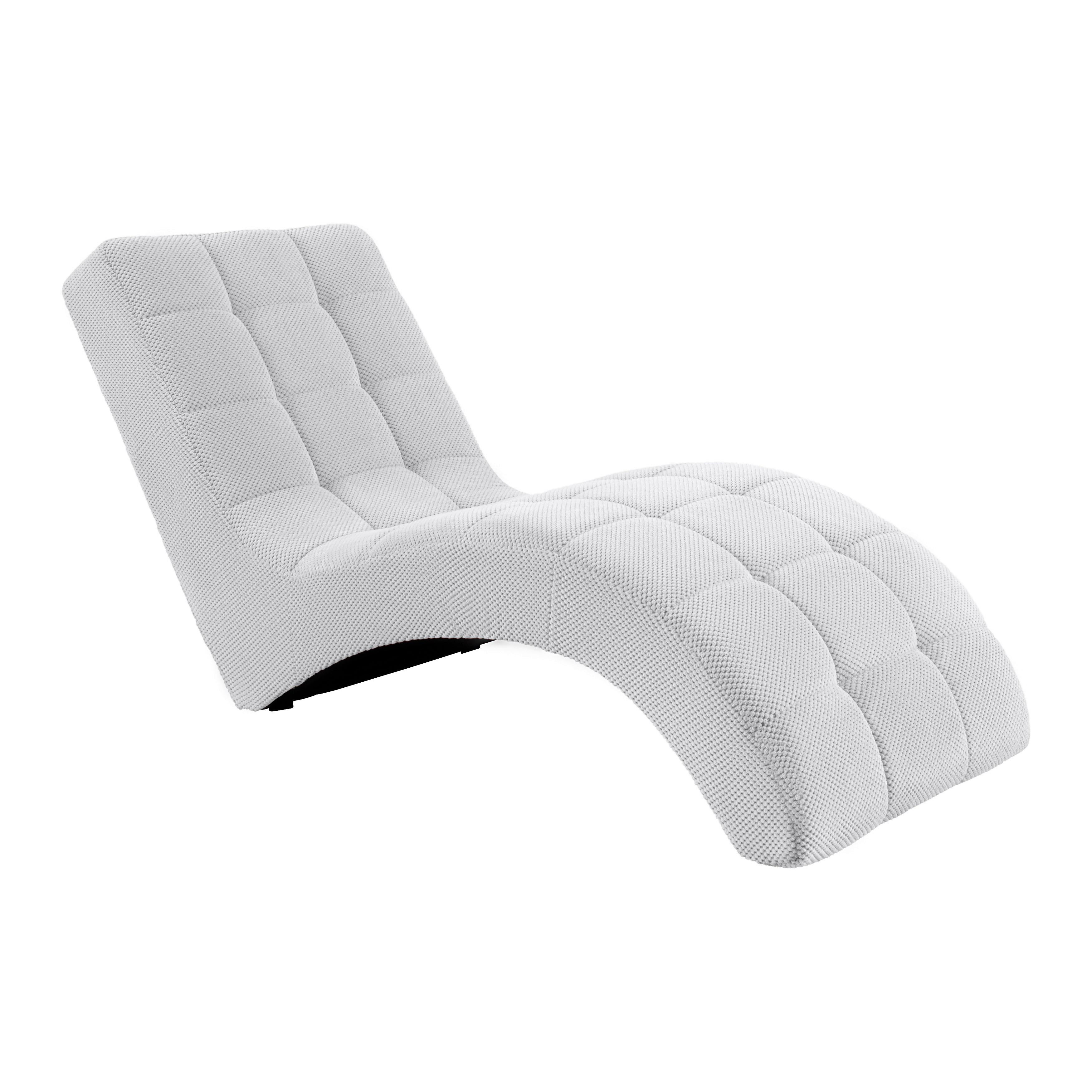 Relaxačné ležadlo LAVANDA, biela, max. 120 kg - čierna/biela, Modern, textil/plast (68/80/167cm) - Mömax