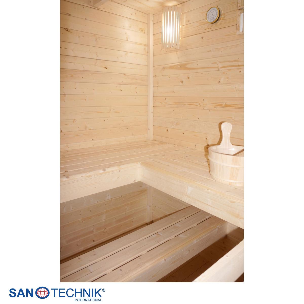 SAUNA Rauma Naturfarben B: 230 cm - Naturfarben, KONVENTIONELL, Holz (460/230/219,5cm) - Sanotechnik