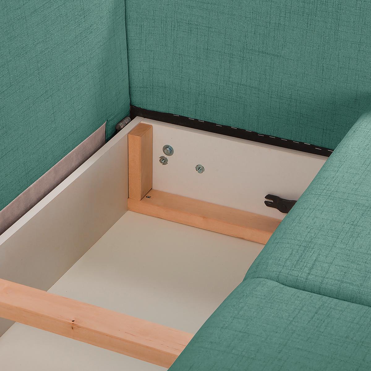 Ecksofa Bellal Mintgrün S: 257x174 Cm - Wengefarben/Mintgrün, Design, Textil (257/174cm) - Livetastic