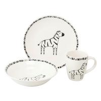 Kindergeschirrset 3 -Teilig. Steinzeug, Zebra - Multicolor, Basics, Keramik - Creatable