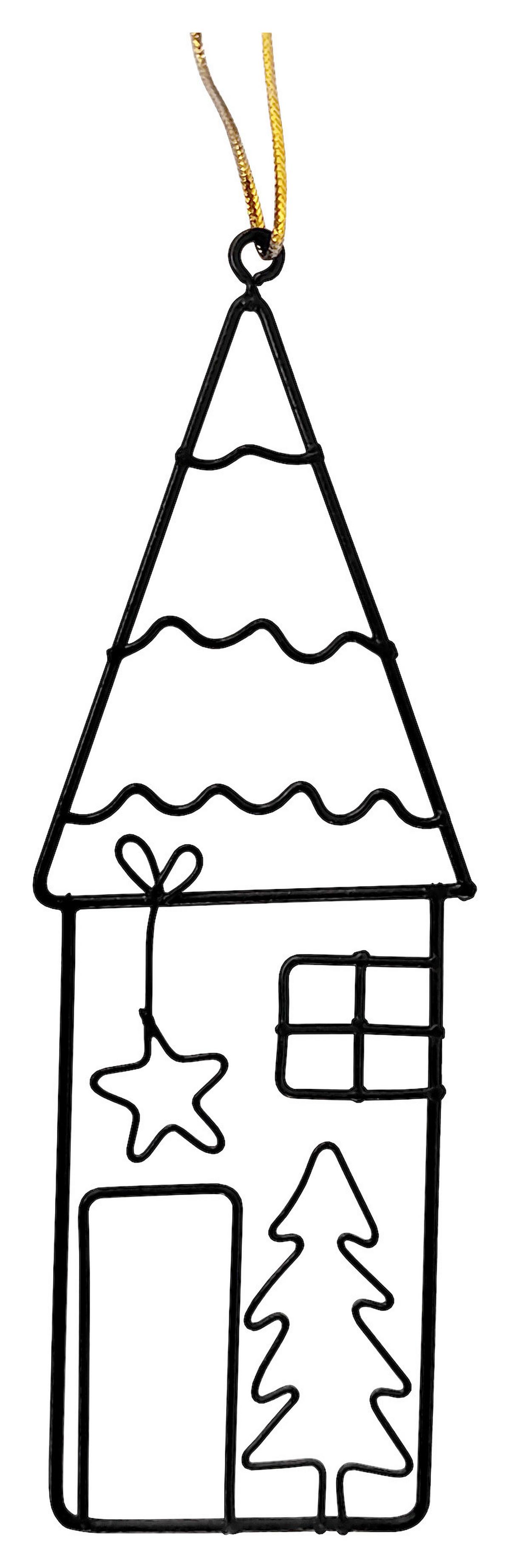 závesná dekorácia LOLA - čierna/zlatá, Konventionell, kov/textil (5/14,5cm) - Modern Living