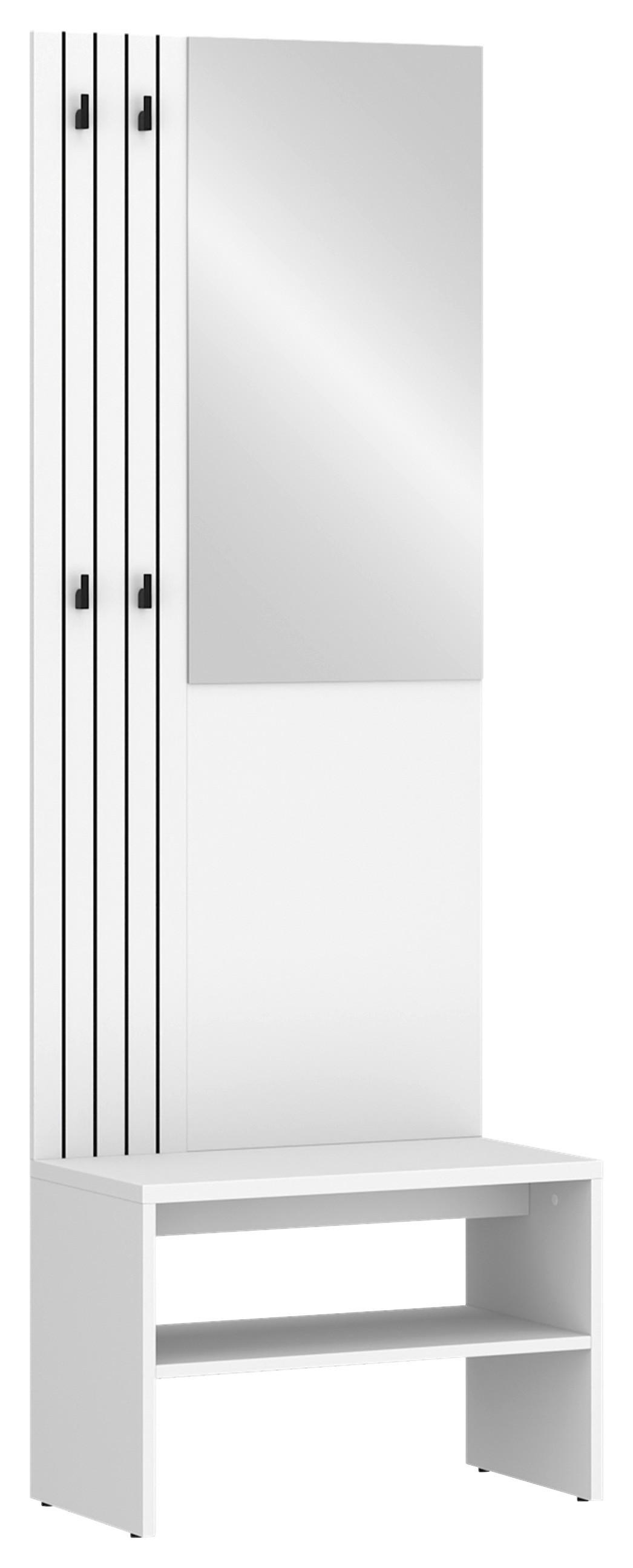 PREDSIEŇOVÝ NÁBYTOK CHARLIE - biela, Konventionell, kompozitné drevo (60/180/37cm)
