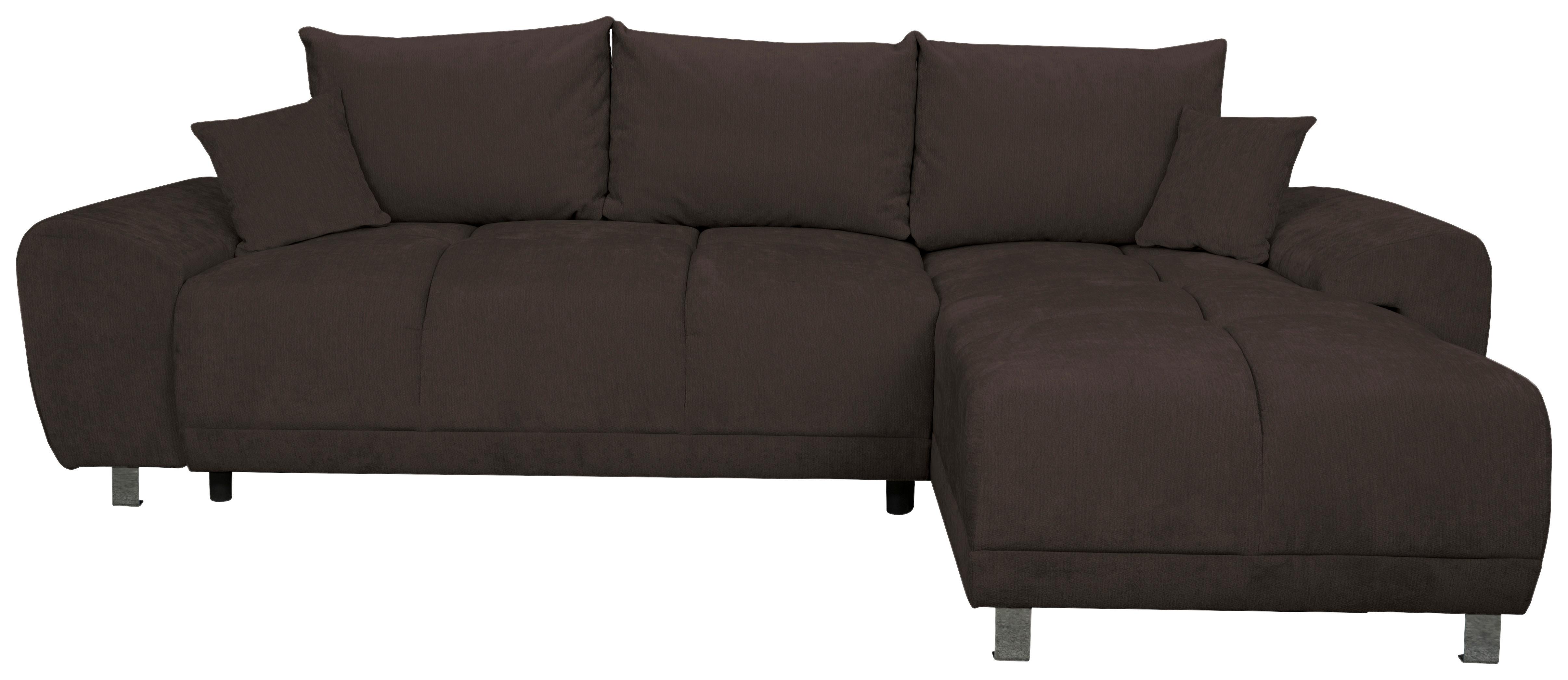 ECKSCHLAFSOFA Ramon, Braun S: 296x182 cm - Chromfarben/Beige, Trend, Textil (296/182cm)