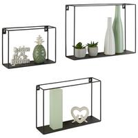 SADA NÁSTENNÝCH POLÍC MILA - čierna, Modern, kov (40/35/25/28/24/18/10cm) - Mömax