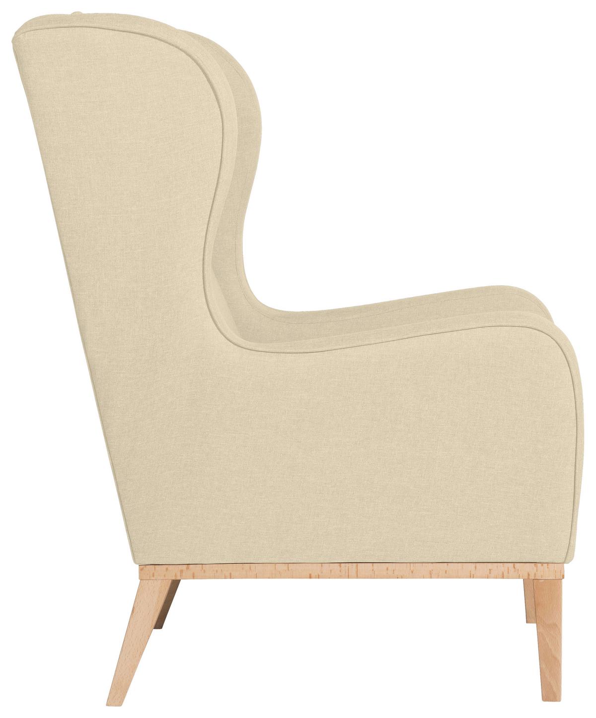 Ohrensessel Angelo - Beige/Naturfarben, KONVENTIONELL, Textil (66/104/78cm) - Max Winzer