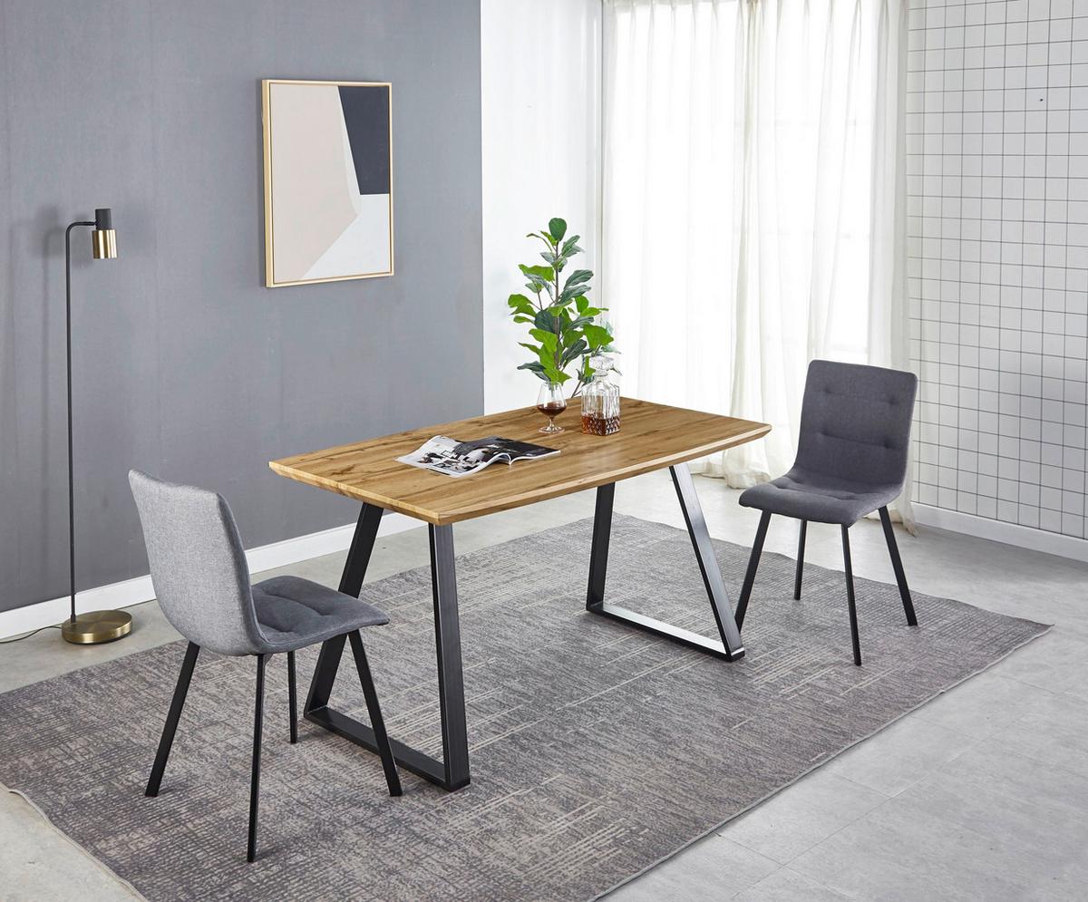 Esstisch 140x80 Eiche Dekor - Eichefarben/Schwarz, Design, Holzwerkstoff/Metall (140/80/75cm) - Livetastic