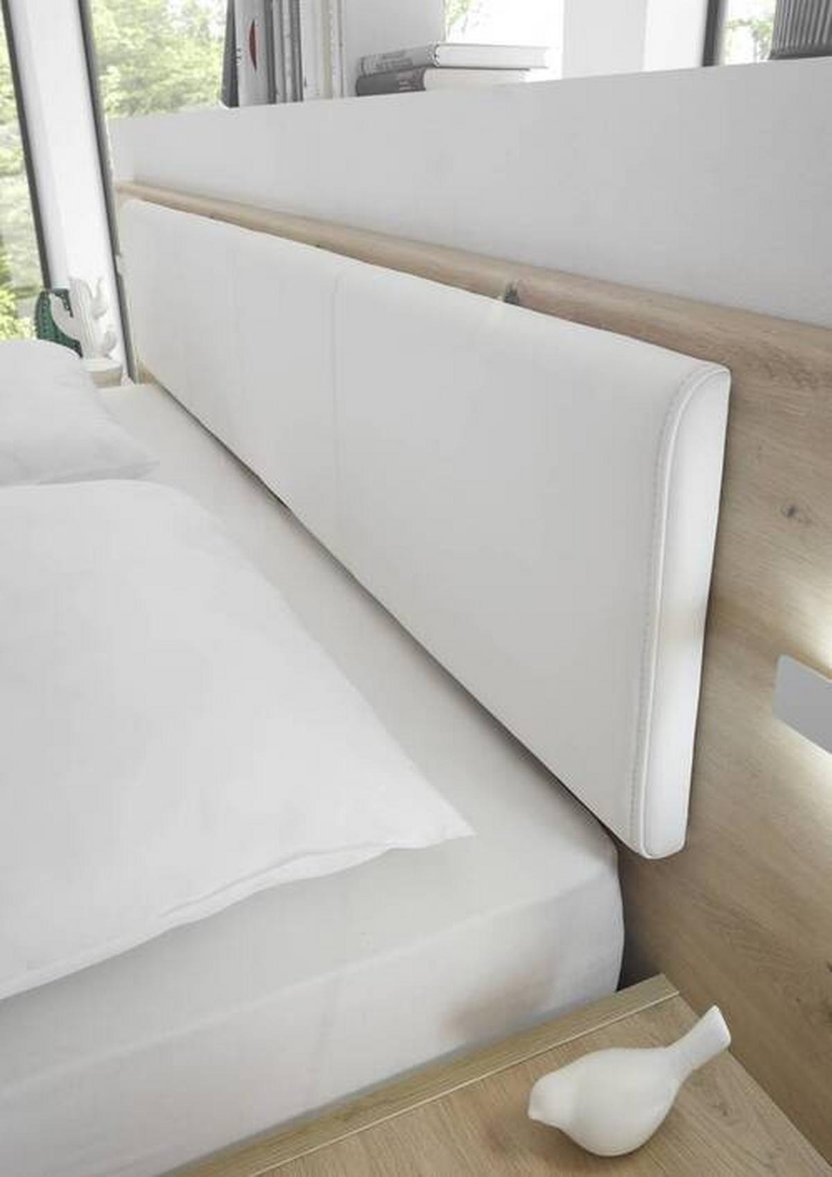 Ágykeret Catania 180/200 Cm - Artisan tölgy/fehér, Modern, faalapú anyag/textil (180/200cm) - Livetastic