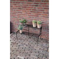 Blumentisch BPH102 - Schwarz, Basics, Metall (80/35/48cm)