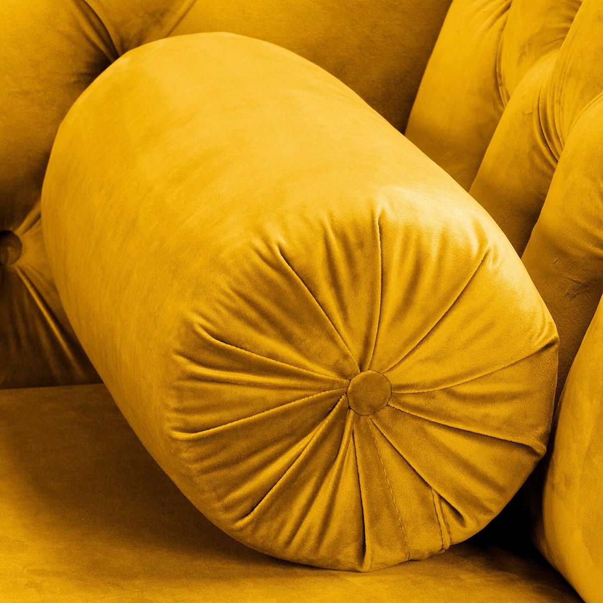 Récamiere Pako Senfgelb B: 185cm - Senfgelb/Braun, Design, Textil (185/93/75cm) - Livetastic