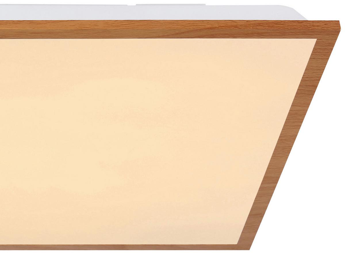 Led-deckenleuchte Doro L: 45 Cm - Opal/Braun, Basics, Kunststoff/Metall (45/45/6,5cm)