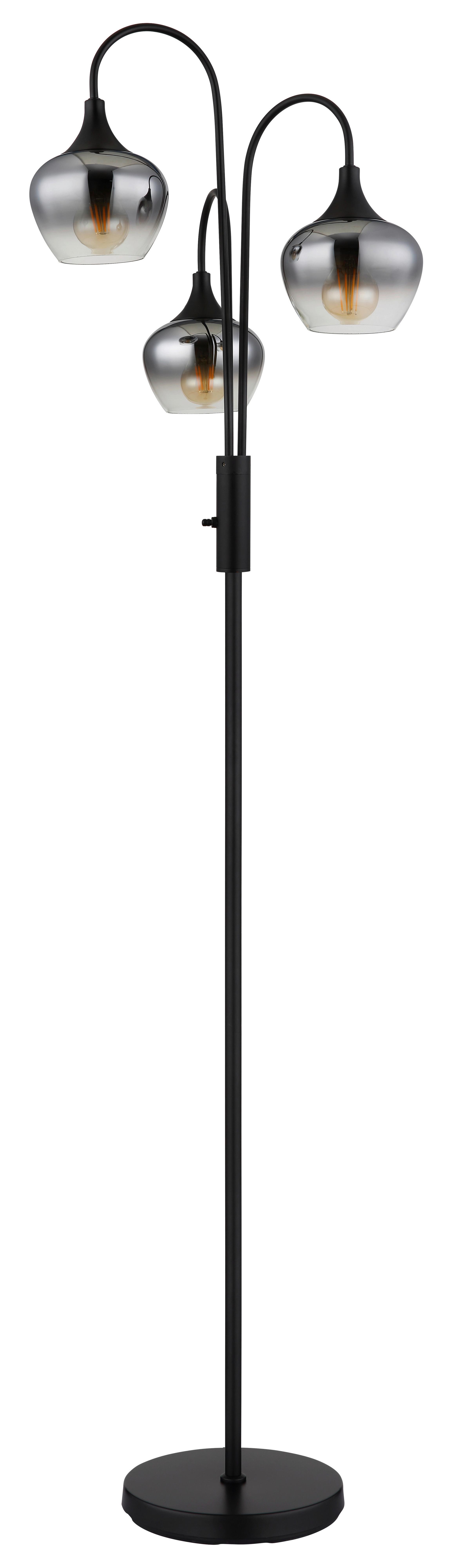 Stehleuchte 15548s3 - Schwarz, Basics, Glas/Metall (43/165cm) - Globo