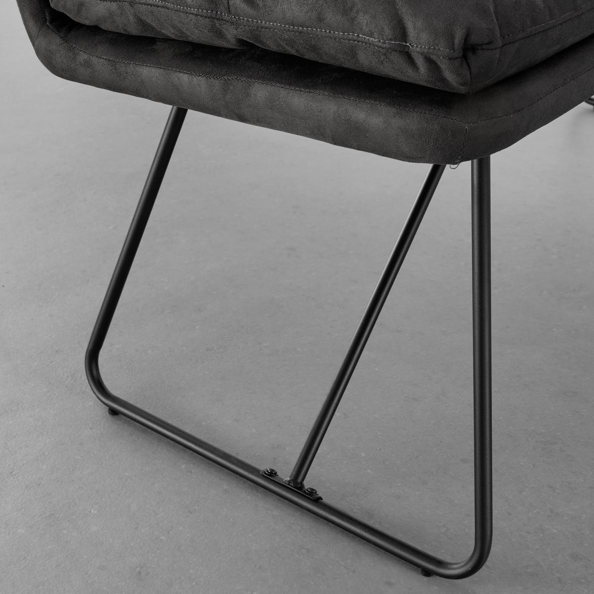 Rohová lavice KONA tmavěšedá - černá/tmavě šedá, Moderní, kov/dřevo (135/180cm) - P & B
