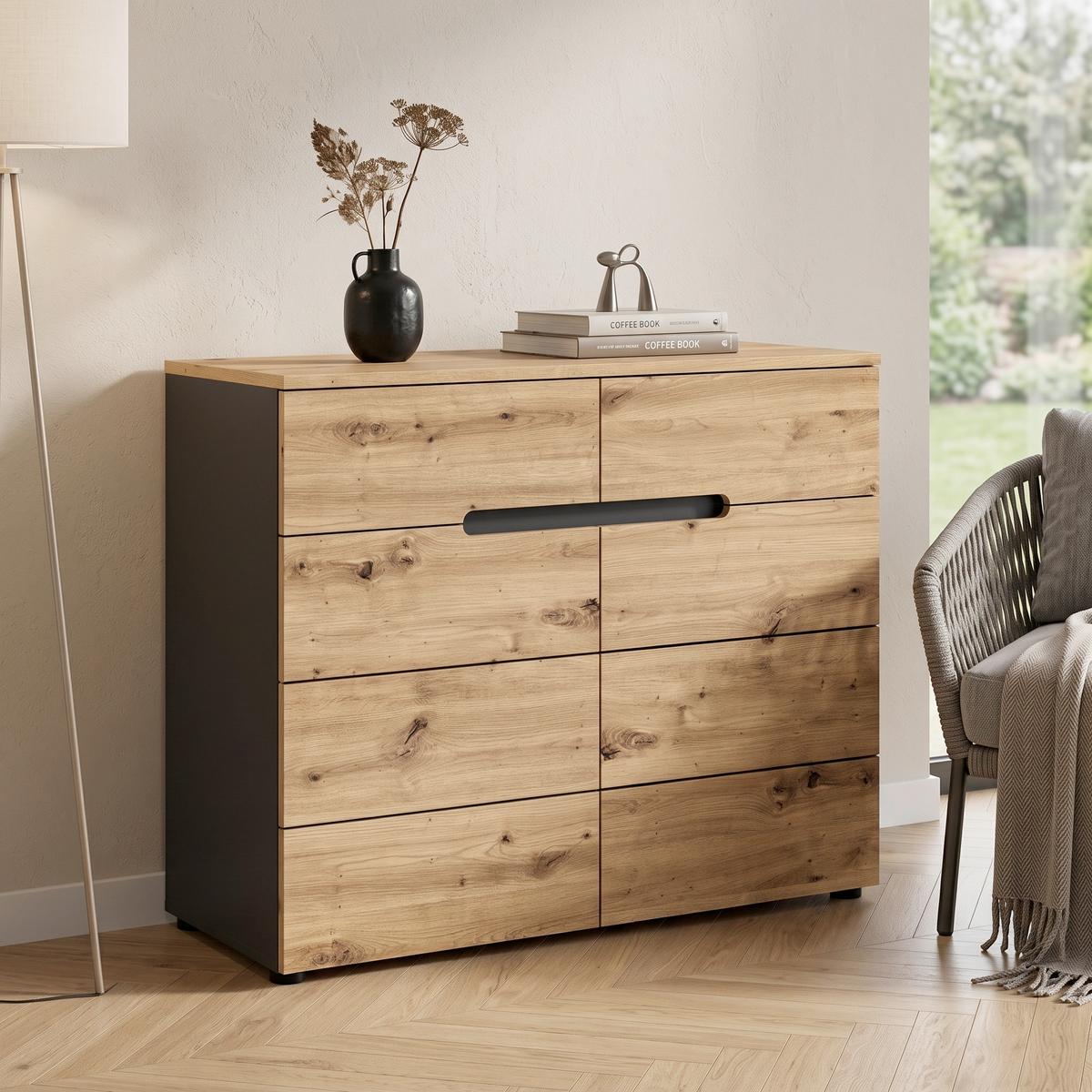 Kommode Canu Eiche Artisan B: 100 cm - KONVENTIONELL, Holzwerkstoff (100/81/40cm) - MID.YOU
