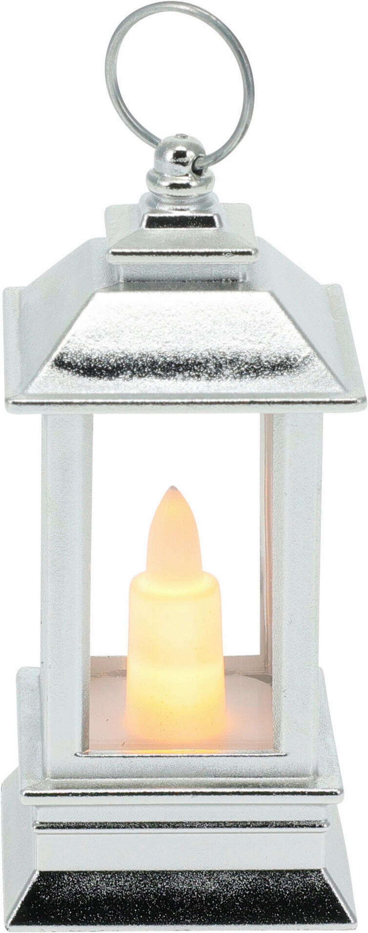 Led-laterne, Led, Silber Aex000310 - Silberfarben, Basics, Kunststoff (4.1/4.1/9cm)