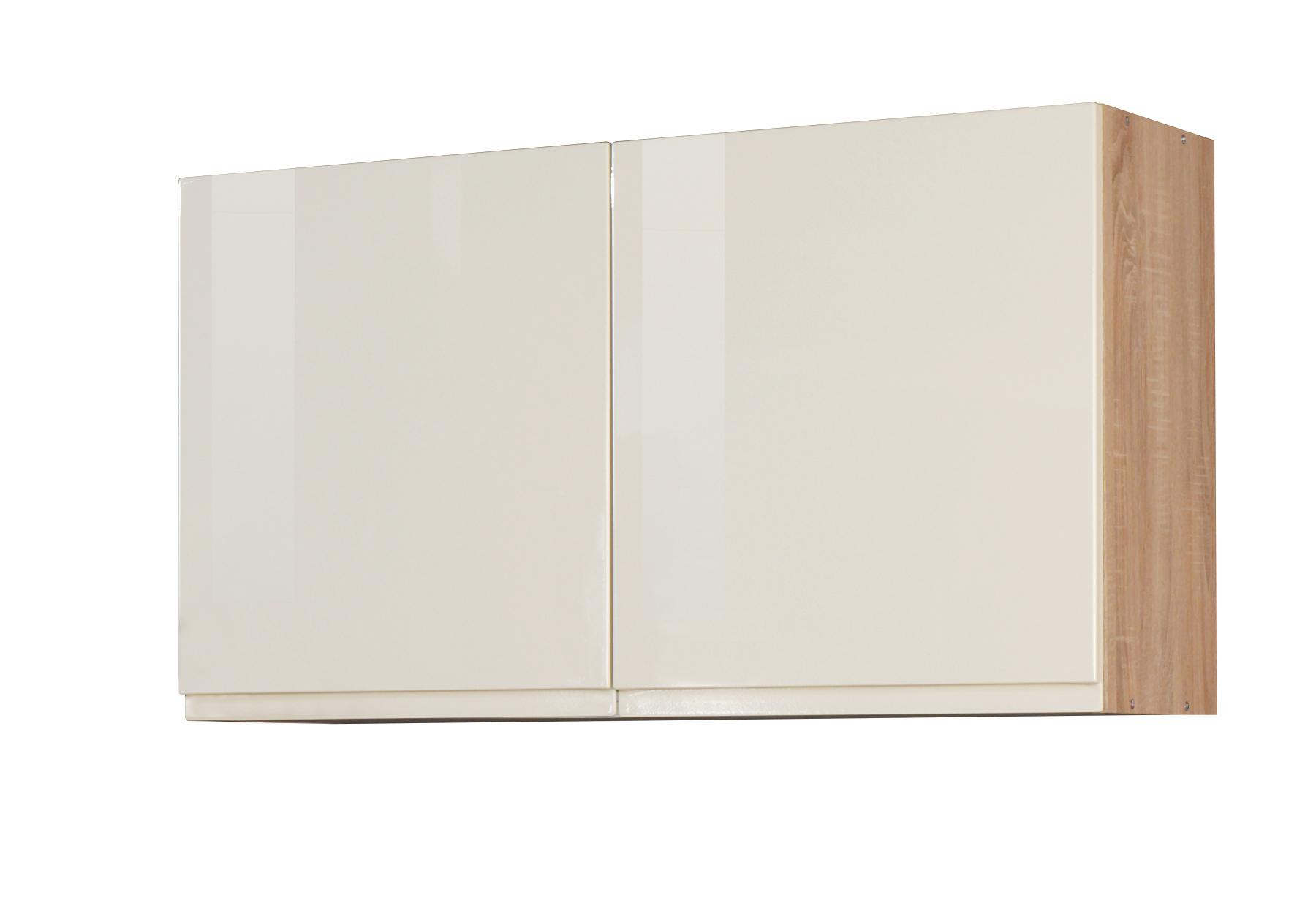 Küchenoberschrank Cardiff 100 cm Creme/Eiche 2 Drehtüren - Creme/Sonoma Eiche, Basics, Holzwerkstoff (100/57/34cm) - Held