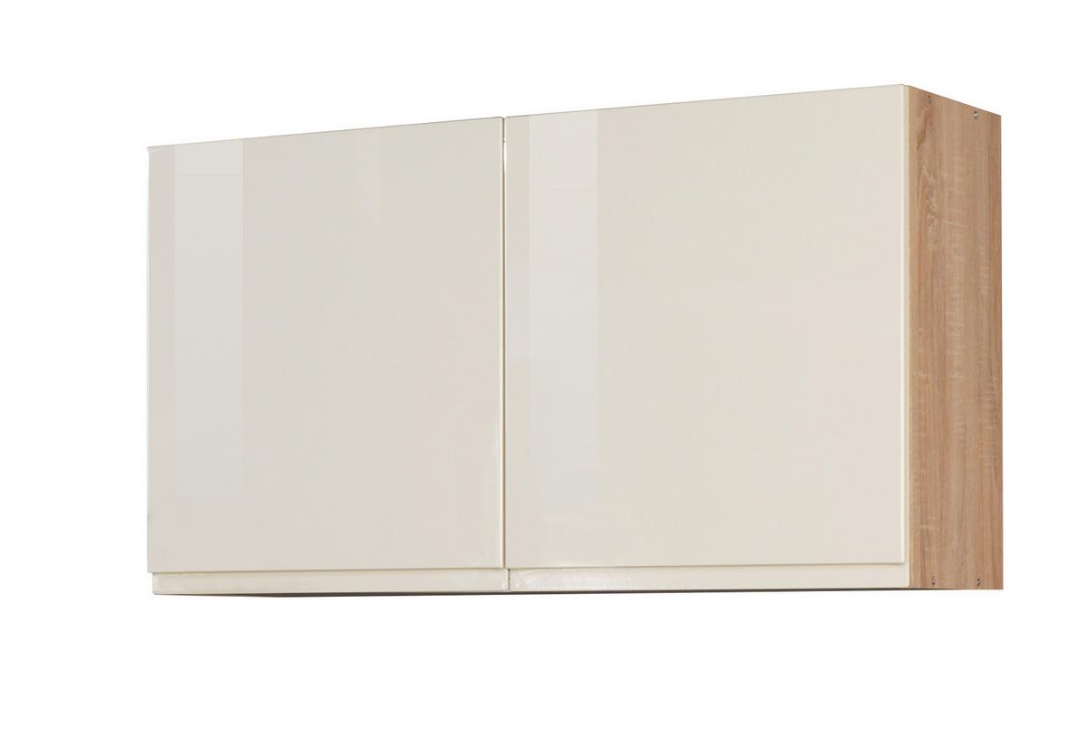 Küchenoberschrank Cardiff 100 cm Creme/Eiche 2 Drehtüren - Creme/Sonoma Eiche, Basics, Holzwerkstoff (100/57/34cm) - Held