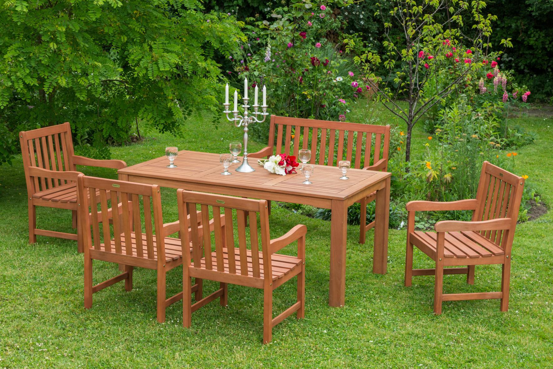 Gartenbank Echtholz 2-sitzer Santos Mit Rückenlehne - Naturfarben, Basics, Holz (107/89/58cm) - Gardenson