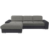 Ecksofa mit Schlaffunktion & Bettkasten Malaga Grau 203x286 - Dunkelgrau/Silberfarben, KONVENTIONELL, Textil (203/286cm) - Ondega