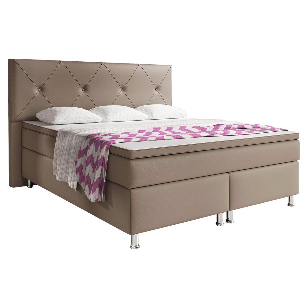 Boxspringbett mit Topper Lederlook 200x180 cm Oxford