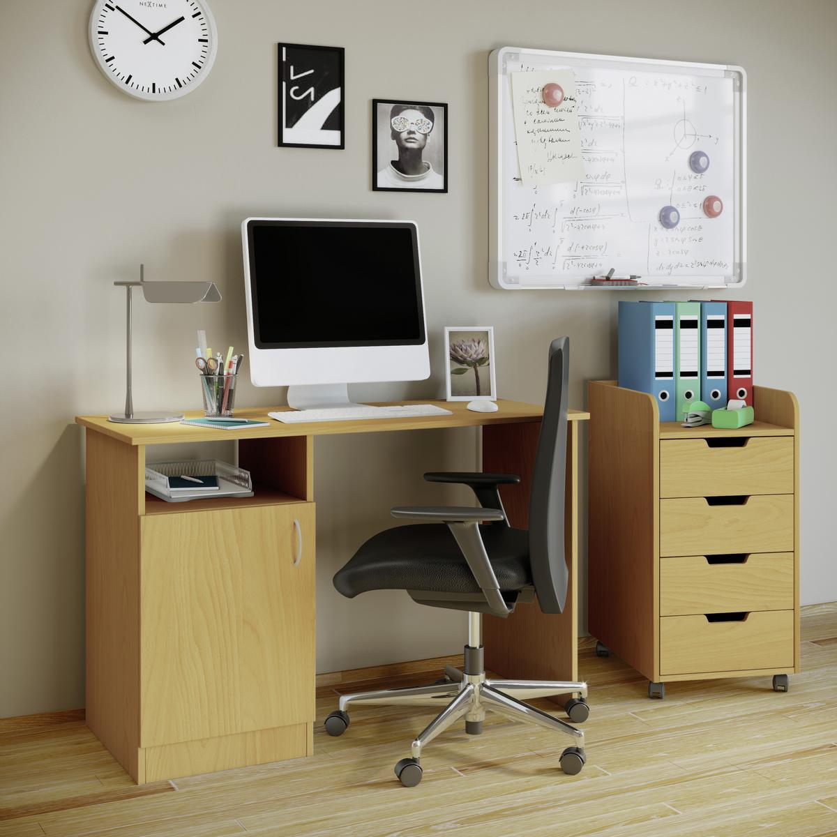 Rollcontainer Buche Dekor Konal Maxi 40x74x50 cm - Buchefarben, KONVENTIONELL, Holzwerkstoff/Kunststoff (40/74/50cm) - MID.YOU