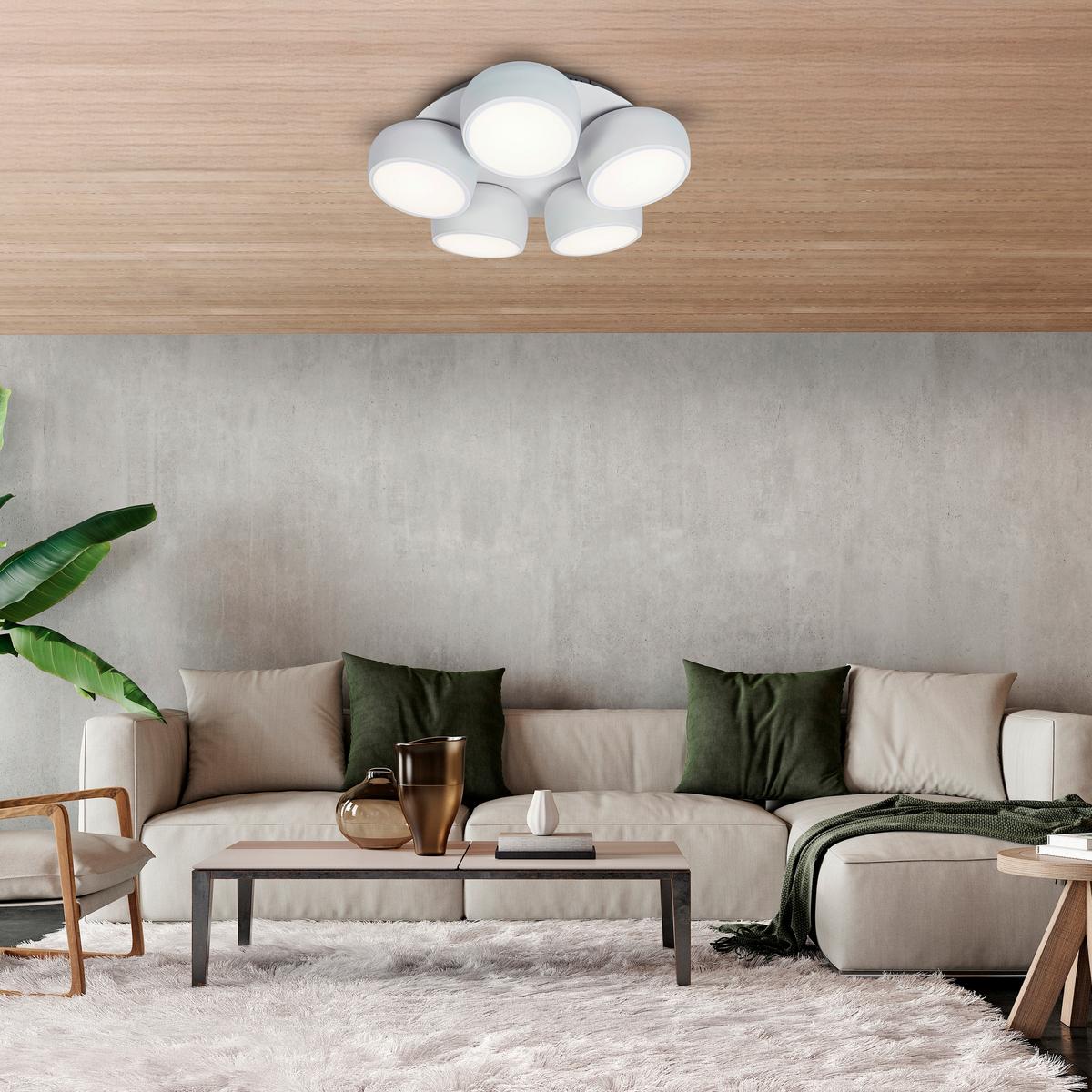 LED-Deckenleuchte Memory-Funktion - Weiß, Design, Kunststoff/Metall (60/60/15,1cm) - Näve