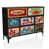 Kommode Ameriko Multicolor B: 102,5 Cm - Multicolor/Schwarz, MODERN, Holzwerkstoff/Textil (102,5/77,5/30cm) - MID.YOU