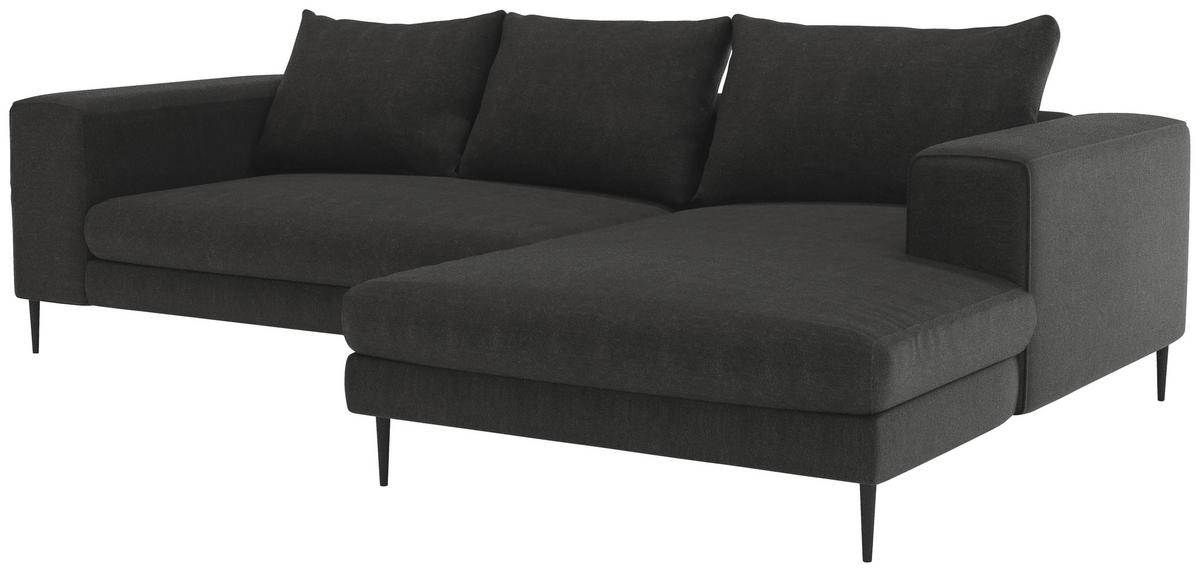 Ecksofa Aurora Ii - Schwarz/Graphitfarben, MODERN, Textil (275/170cm) - Trendmanufaktur