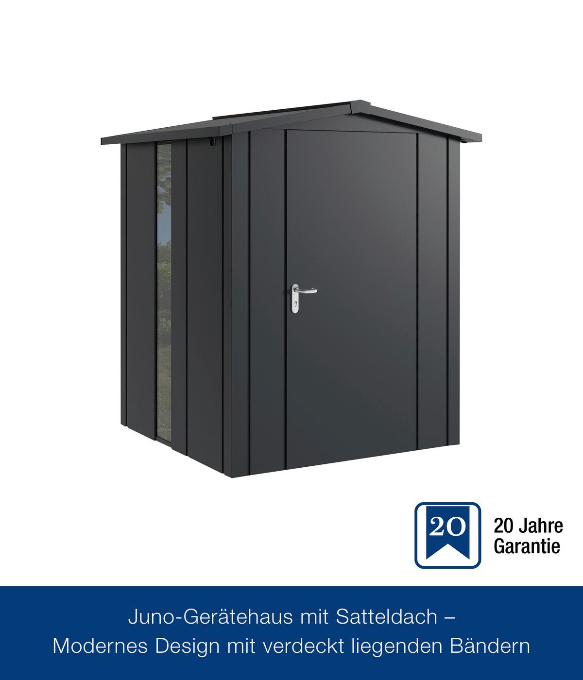 Gerätehaus Juno Satteldach Jsd2 - Anthrazit, Basics, Metall (189/219/181cm)