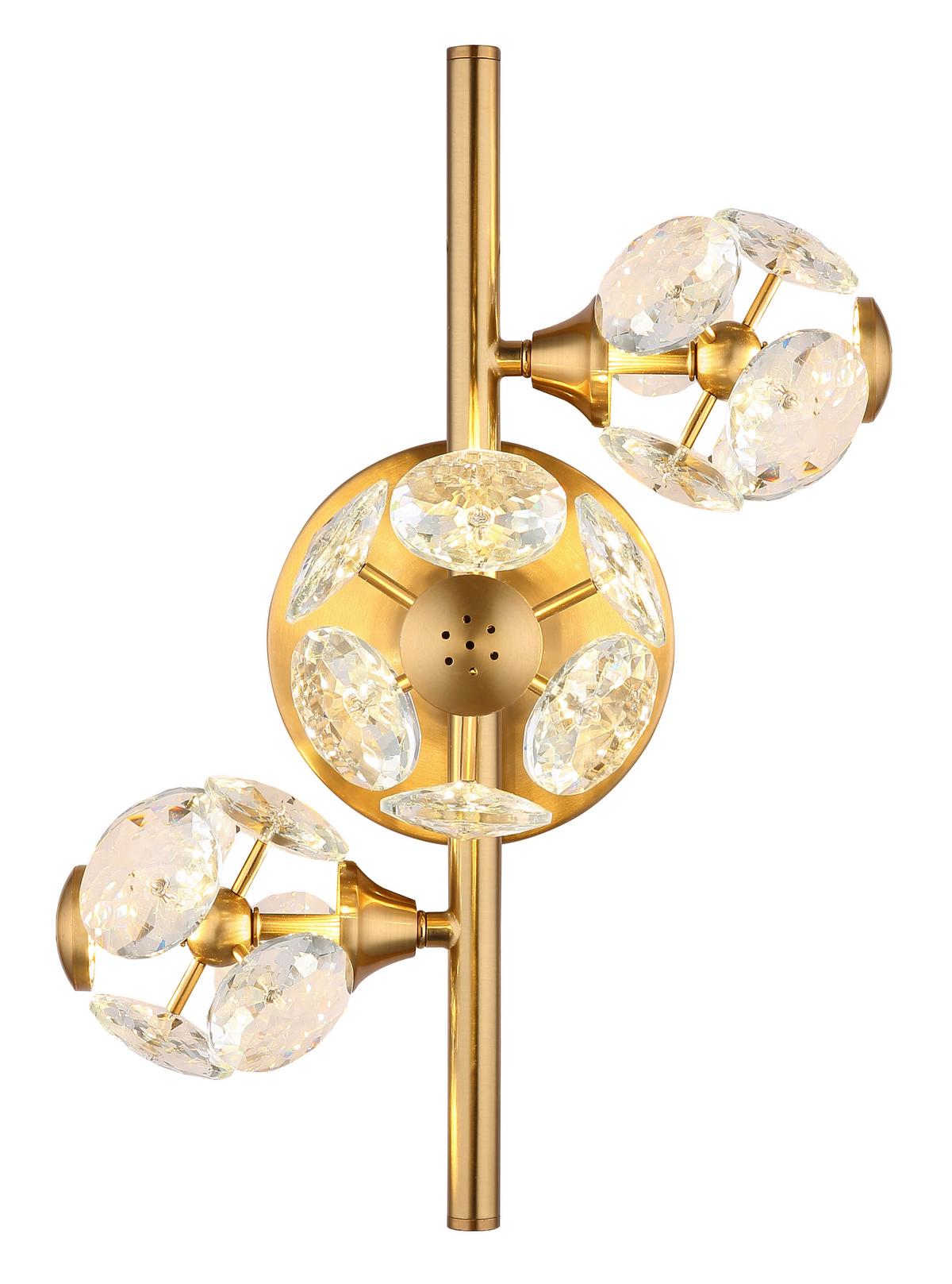 LED-Wandleuchte Virina Klar Goldfarben L: 41 cm - Klar/Goldfarben, KONVENTIONELL, Glas/Metall (41/33/27cm) - Globo