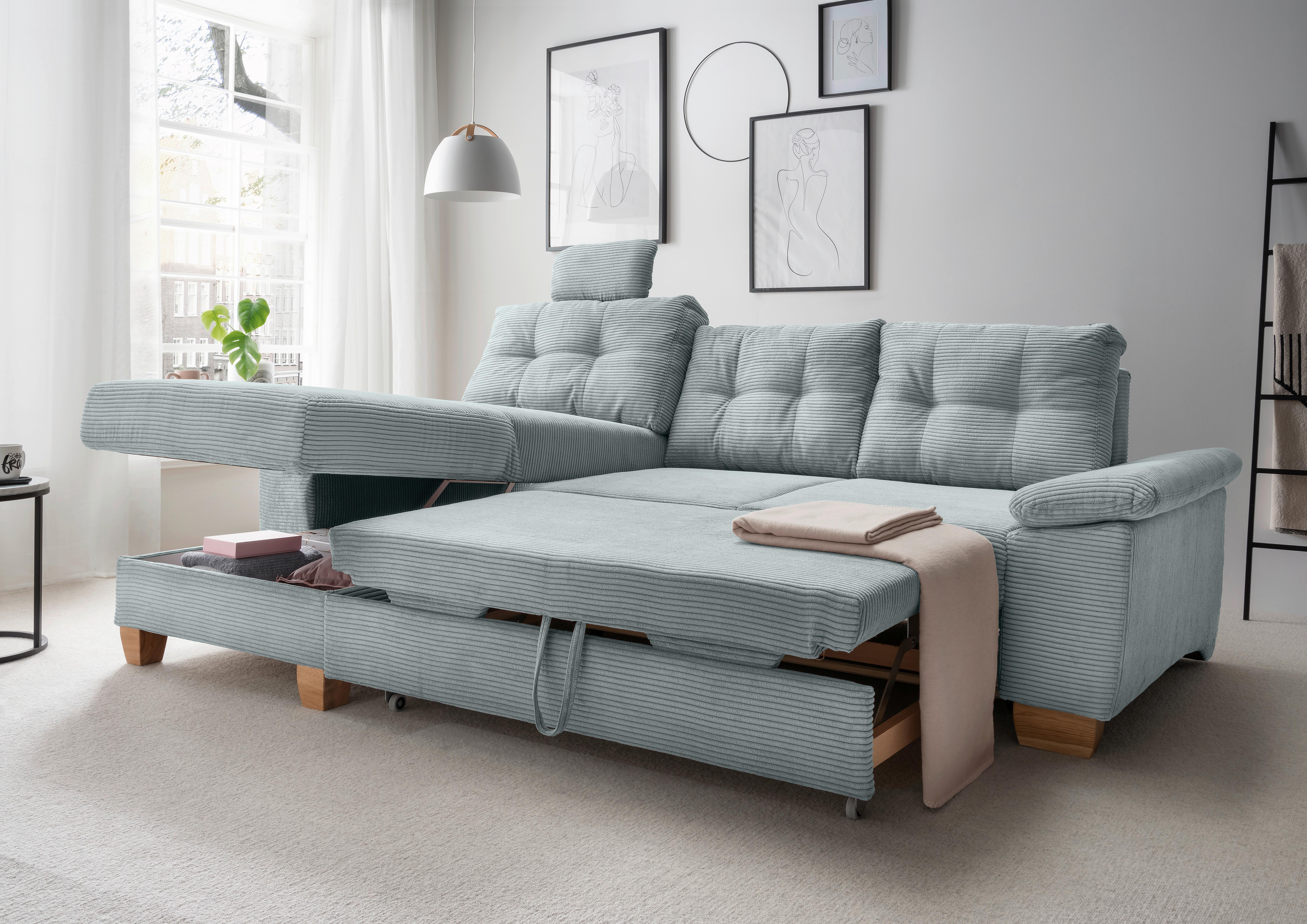 Ecksofa Brizzini Hellblau S: 176x270 Cm - Naturfarben/Hellblau, MODERN, Textil (176/270cm) - Livetastic