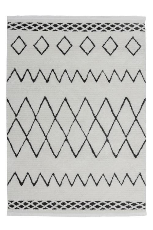 Hochflorteppich Schwarz/Weiß Agadir 80x150 cm - Schwarz/Weiß, Design, Textil (80/150cm) - Kayoom