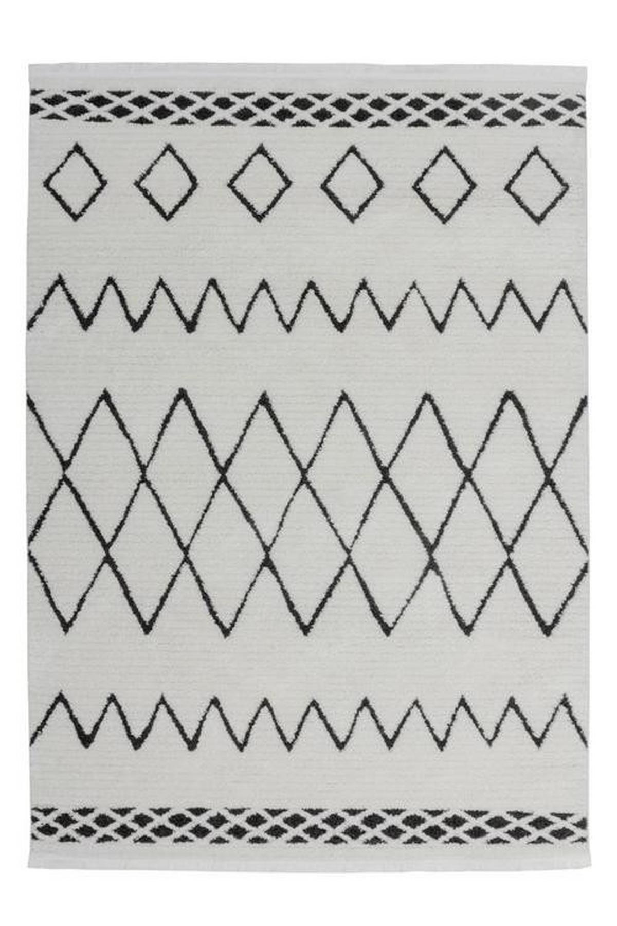 Hochflorteppich Schwarz/Weiß Agadir 80x150 cm - Schwarz/Weiß, Design, Textil (80/150cm) - Kayoom