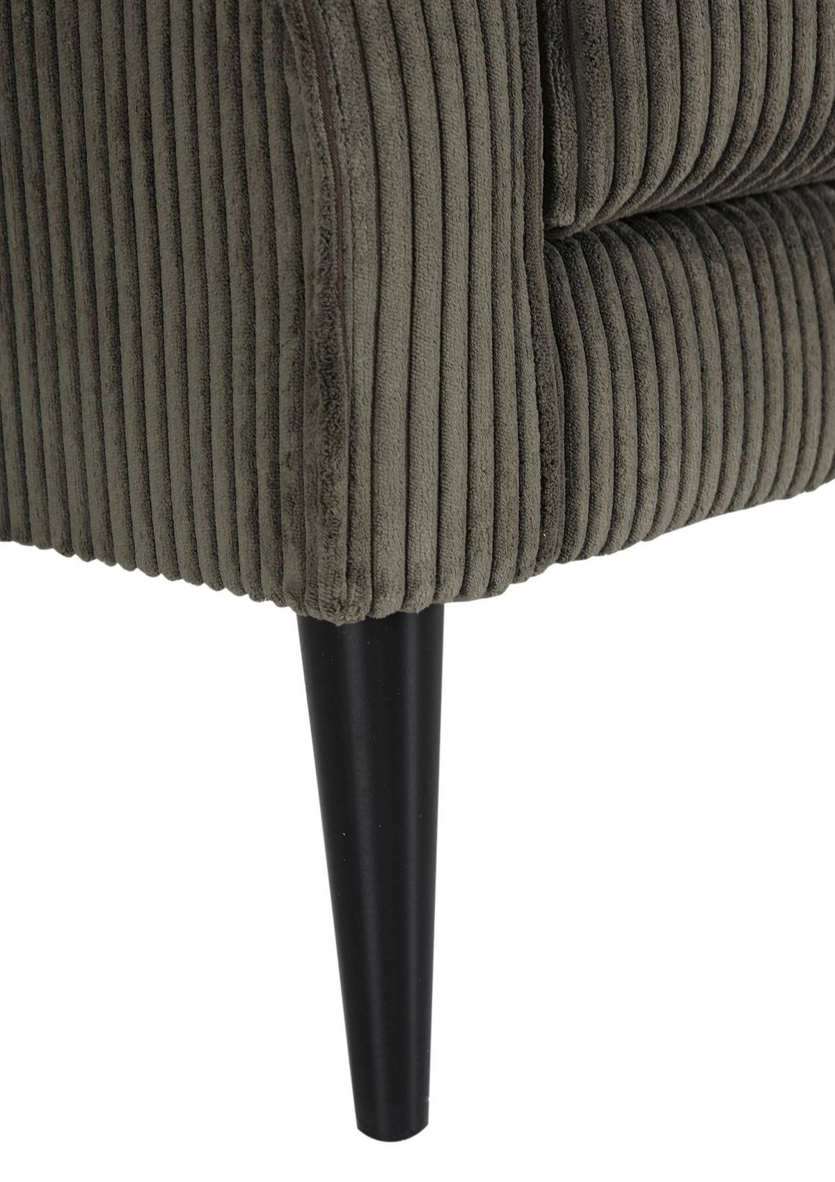 Křeslo - ušák VIOLA, olivově zelený manšestr - černá/olivově zelená, dřevo/textil (82/95/85cm) - Mömax
