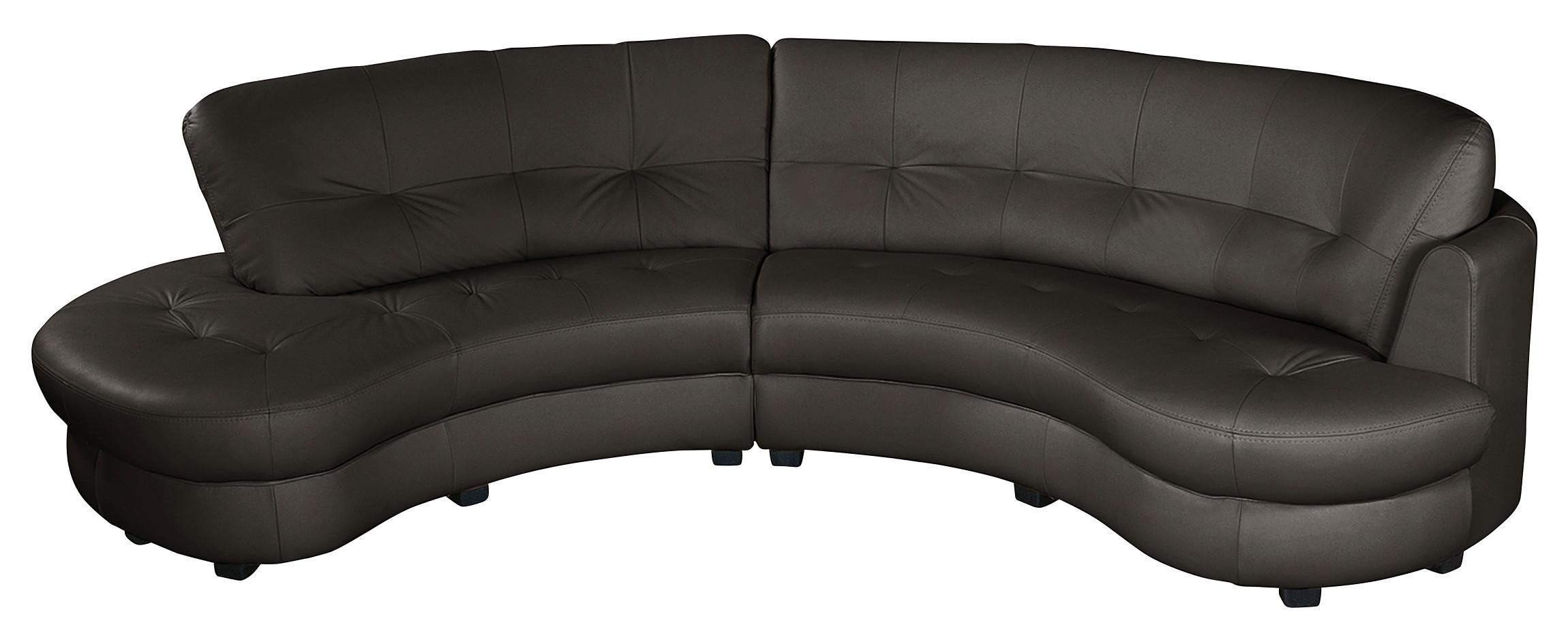 Ecksofa Bretania Dunkelbraun, S: 113x300 cm - Dunkelbraun/Schwarz, Design, Leder/Textil (113/300cm) - Livetastic