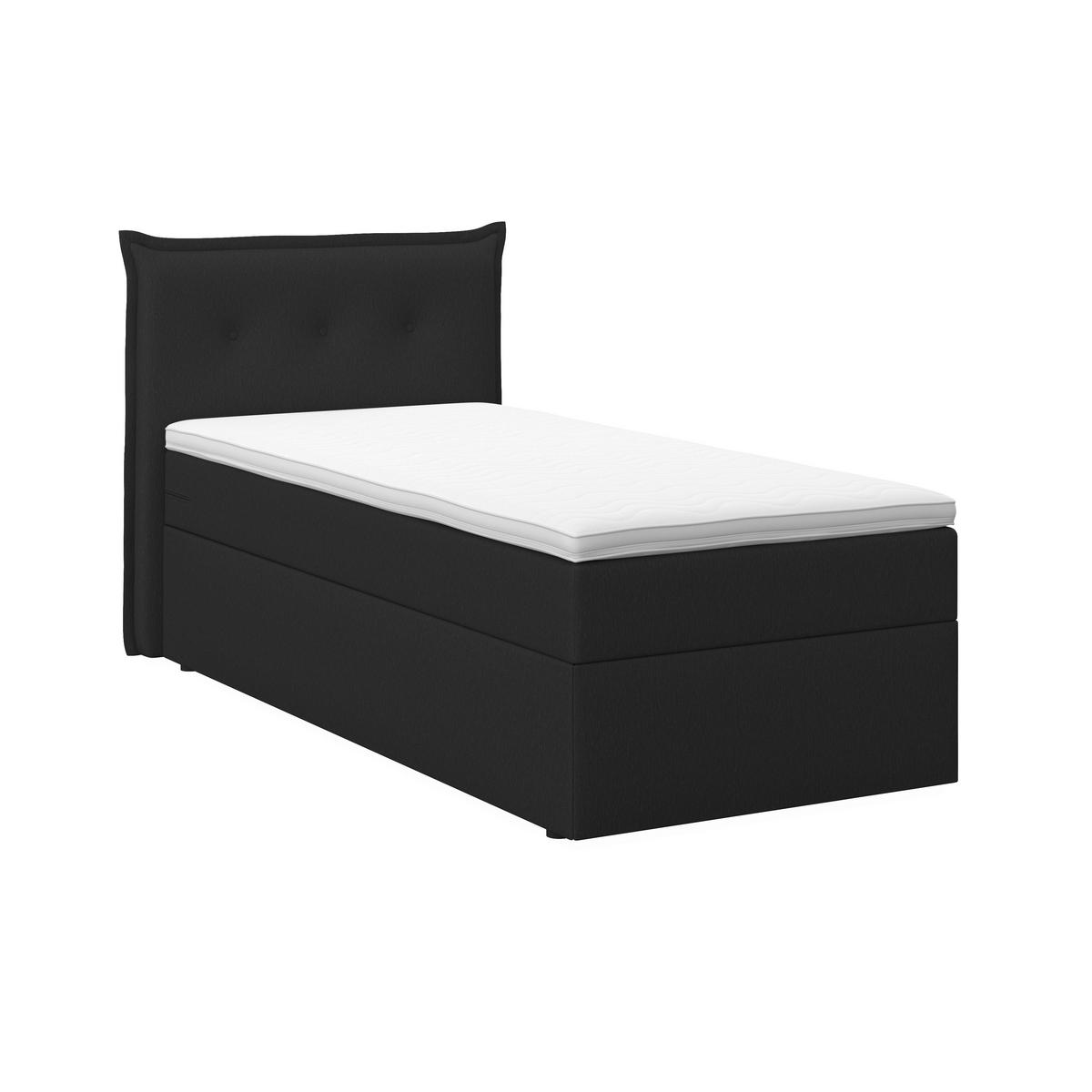 Boxspringová postel POLO 90x200, tmavě šedá - černá/tmavě šedá, Moderní, dřevo/textil (90/200cm) - Bessagi Home