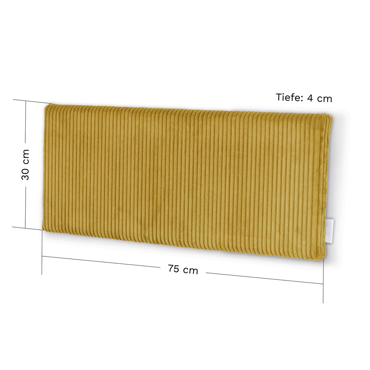 POLSTERPANEEL WANDKISSEN SENF - Senfgelb, Basics, Kunststoff/Textil (75/30/5cm)
